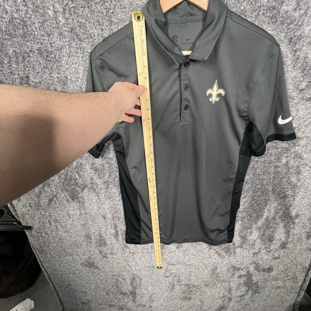 New Orleans Saints Nike Dri-Fit NFL Polo Shirt Men's Small Black Gray Activewear - Picture 6 of 11